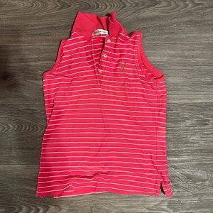 women’s striped fairway and greene polo tank